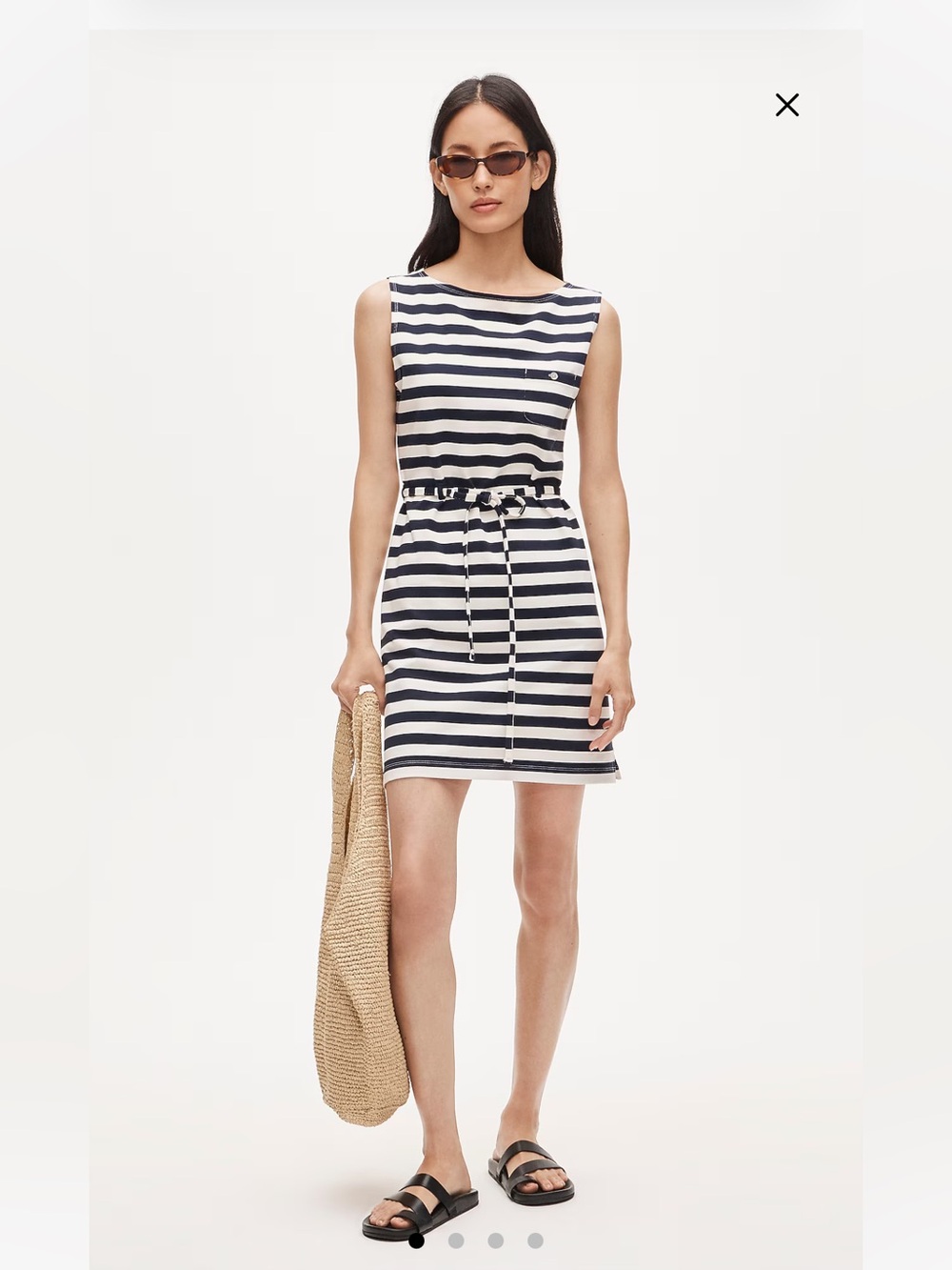 NWT J. Crew Vintage Jersey Mini Dress in Navy & White Stripe